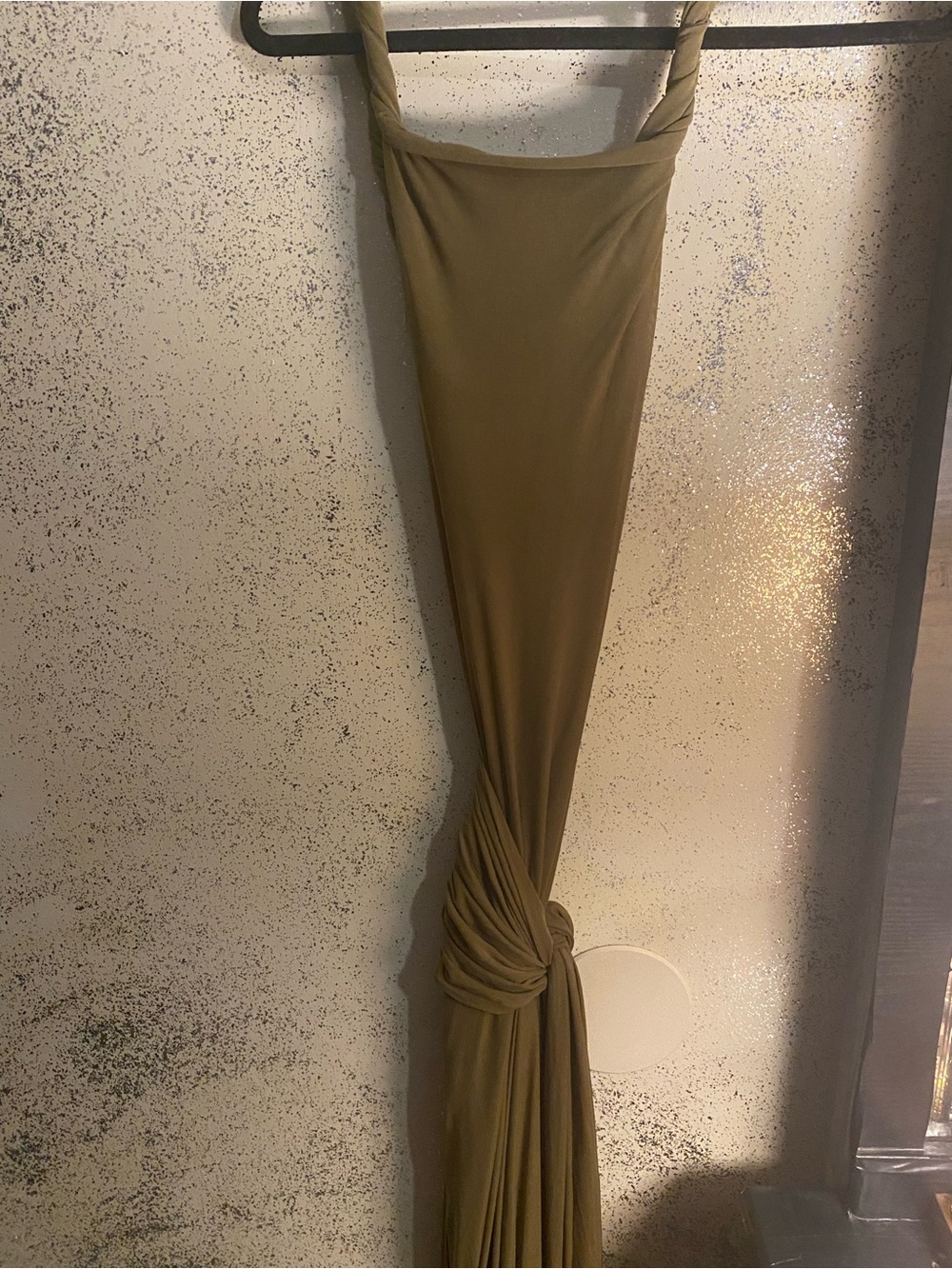 Olive Green Twisted Maxi Skirt